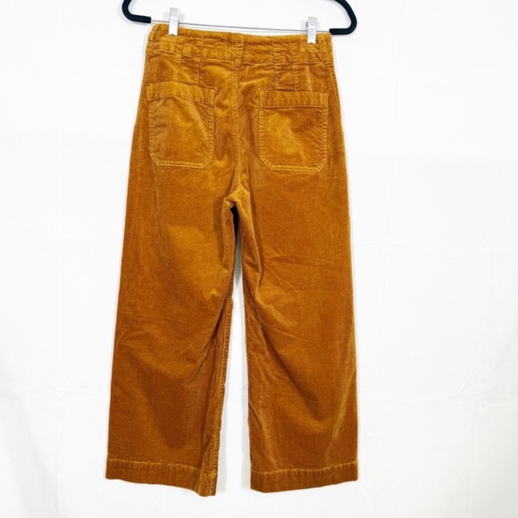 Maeve X Anthropologie Colette Cropped Wide-Leg Corduroy Trousers Bronze Mustard - Picture 4 of 13